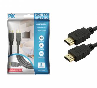 CABO HDMI  5MT V2.0 4K S/FILTRO PIX HDR 19P 30AWG 018-2225