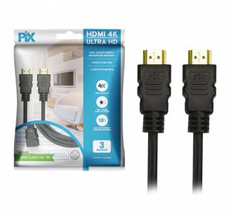 CABO HDMI  3MT V2.0 4K S/FILTRO PIX HDR 19P 30AWG 018-2223