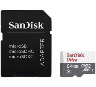 CARTAO MICRO SD  64 GB SANDISK ULTRA CLASSE 10 SDSQUNR-064G-GN3MA