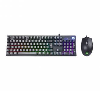 KIT TECLADO/MOUSE USB GAMER MEMBRANA HP KM-300F PRETO 8AA01AA